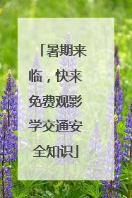 暑期来临，快来免费观影学交通安全知识
