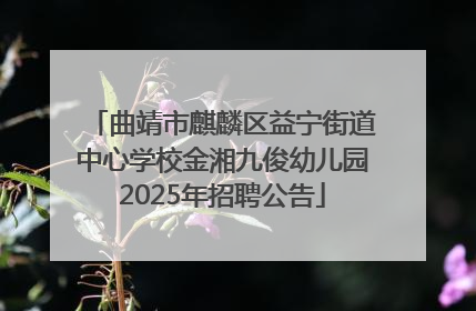 曲靖市麒麟区益宁街道中心学校金湘九俊幼儿园2025年招聘公告