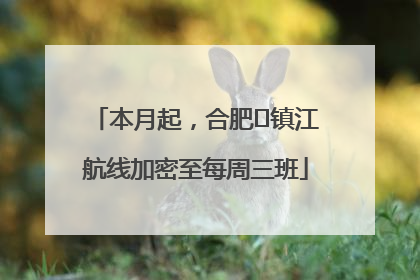 本月起，合肥⇋镇江航线加密至每周三班