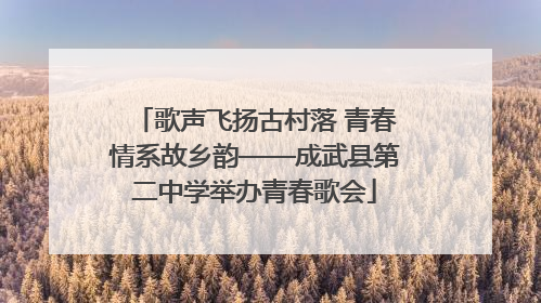 歌声飞扬古村落 青春情系故乡韵——成武县第二中学举办青春歌会