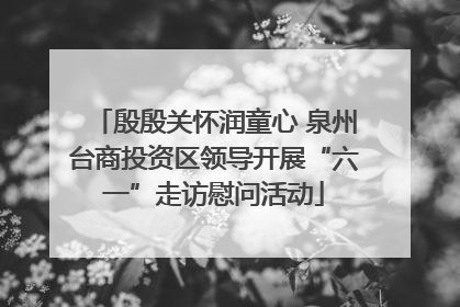 殷殷关怀润童心 泉州台商投资区领导开展“六一”走访慰问活动