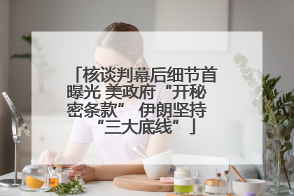 核谈判幕后细节首曝光 美政府“开秘密条款” 伊朗坚持“三大底线”