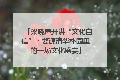 梁晓声开讲“文化自信”：婺源清华朴园里的一场文化盛宴