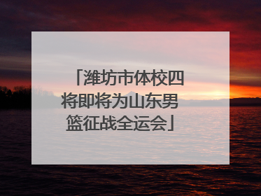 潍坊市体校四将即将为山东男篮征战全运会