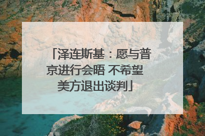 泽连斯基：愿与普京进行会晤 不希望美方退出谈判