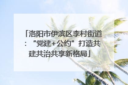 洛阳市伊滨区李村街道：“党建+公约”打造共建共治共享新格局
