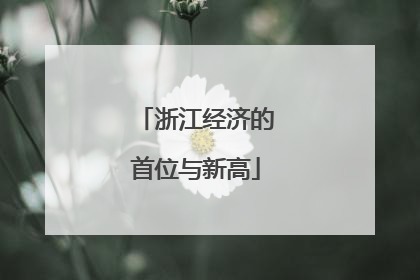 浙江经济的首位与新高