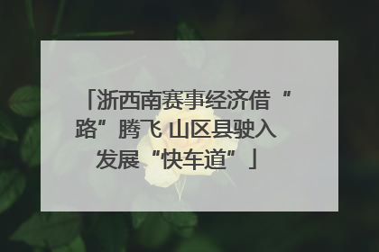 浙西南赛事经济借“路”腾飞 山区县驶入发展“快车道”