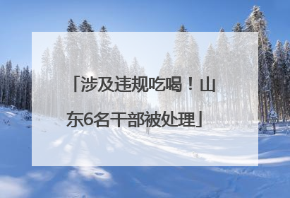 涉及违规吃喝！山东6名干部被处理