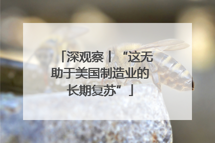深观察丨“这无助于美国制造业的长期复苏”