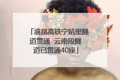 渝昆高铁宁靖里隧道贯通  云南段隧道已贯通40座