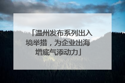 温州发布系列出入境举措，为企业出海增底气添动力