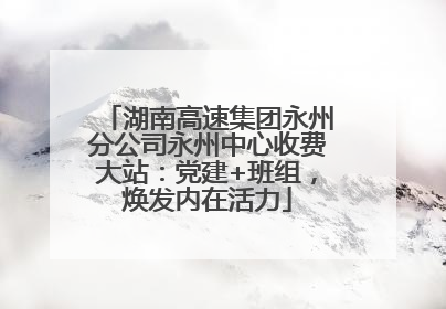 湖南高速集团永州分公司永州中心收费大站：党建+班组，焕发内在活力