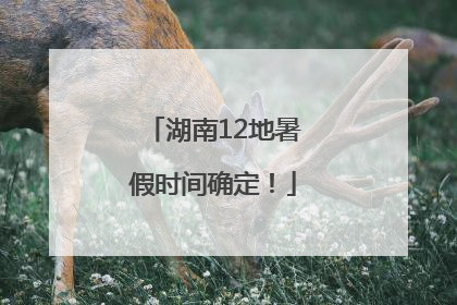 湖南12地暑假时间确定！