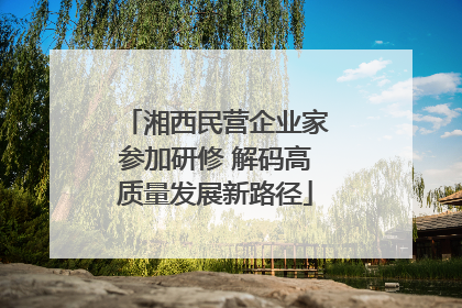 湘西民营企业家参加研修 解码高质量发展新路径