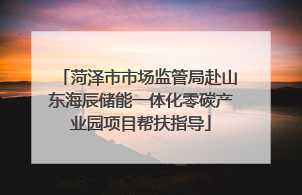 菏泽市市场监管局赴山东海辰储能一体化零碳产业园项目帮扶指导