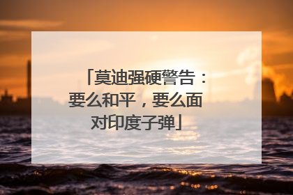 莫迪强硬警告：要么和平，要么面对印度子弹