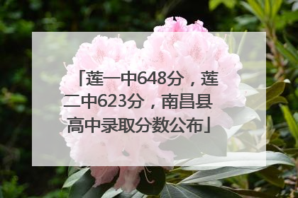 莲一中648分，莲二中623分，南昌县高中录取分数公布