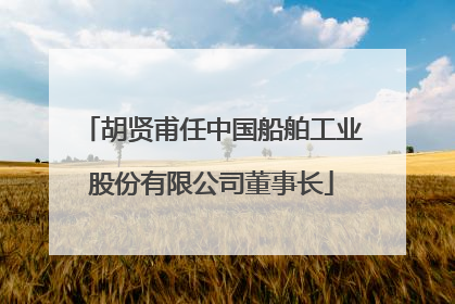 胡贤甫任中国船舶工业股份有限公司董事长