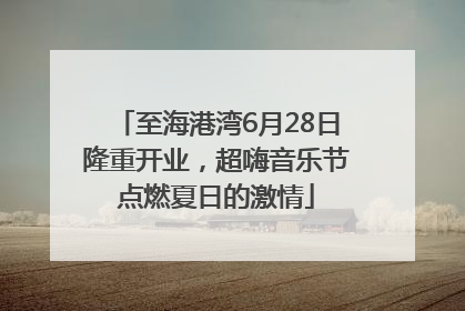 至海港湾6月28日隆重开业，超嗨音乐节点燃夏日的激情