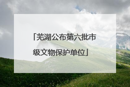 芜湖公布第六批市级文物保护单位