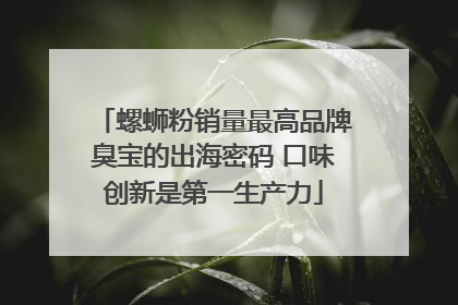 螺蛳粉销量最高品牌臭宝的出海密码 口味创新是第一生产力