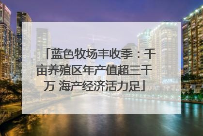 蓝色牧场丰收季：千亩养殖区年产值超三千万 海产经济活力足