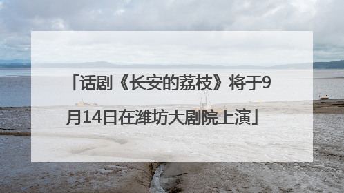 话剧《长安的荔枝》将于9月14日在潍坊大剧院上演