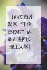 西安市莲湖区“千企高校行”活动走进西安理工大学