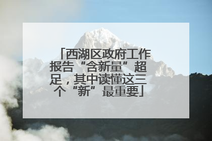 西湖区政府工作报告“含新量”超足，其中读懂这三个“新”最重要