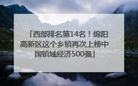 西部排名第14名！绵阳高新区这个乡镇再次上榜中国镇域经济500强