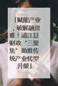 赋能产业，破解融资难！浦江县财政“三聚焦”助推传统产业转型升级