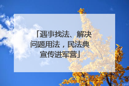 遇事找法、解决问题用法，民法典宣传进军营