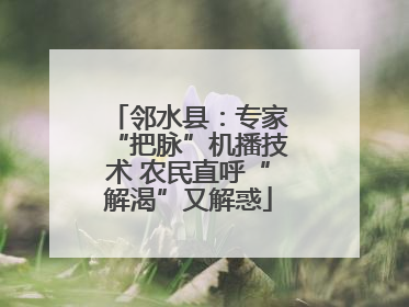 邻水县：专家“把脉”机播技术 农民直呼“解渴”又解惑