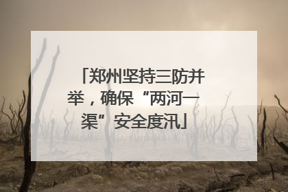 郑州坚持三防并举，确保“两河一渠”安全度汛