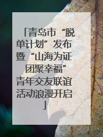 青岛市“脱单计划”发布暨“山海为证 团聚幸福”青年交友联谊活动浪漫开启