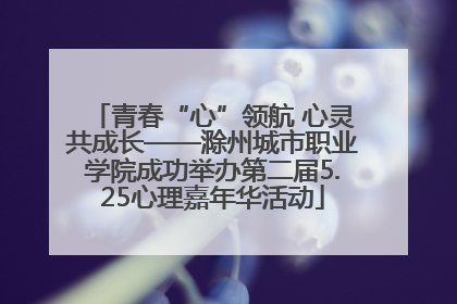 青春“心”领航 心灵共成长——滁州城市职业学院成功举办第二届5.25心理嘉年华活动