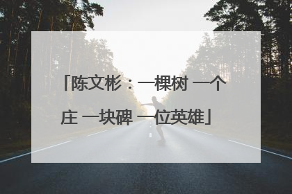 陈文彬：一棵树 一个庄 一块碑 一位英雄