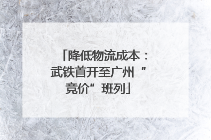 降低物流成本：武铁首开至广州“竞价”班列