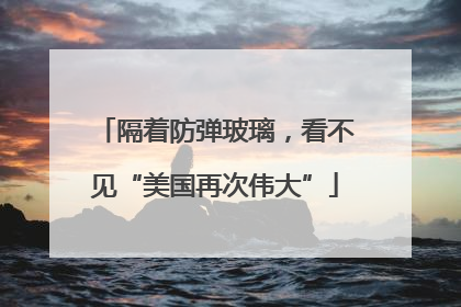 隔着防弹玻璃，看不见“美国再次伟大”