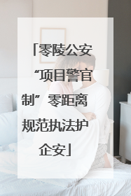 零陵公安“项目警官制”零距离规范执法护企安