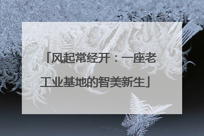 风起常经开：一座老工业基地的智美新生