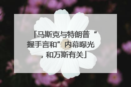 马斯克与特朗普“握手言和”内幕曝光，和万斯有关