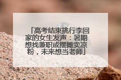 高考结束挑行李回家的女生发声：暑期想找兼职或摆摊卖凉粉，未来想当老师