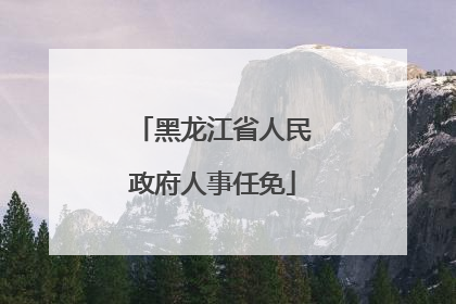 黑龙江省人民政府人事任免