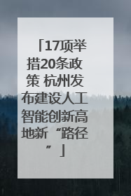 17项举措20条政策 杭州发布建设人工智能创新高地新“路径”