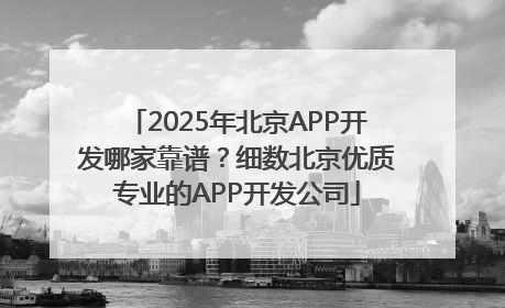 2025年北京APP开发哪家靠谱？细数北京优质专业的APP开发公司