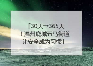 30天→365天！温州鹿城五马街道让安全成为习惯