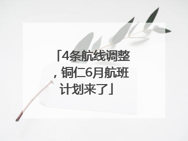4条航线调整，铜仁6月航班计划来了