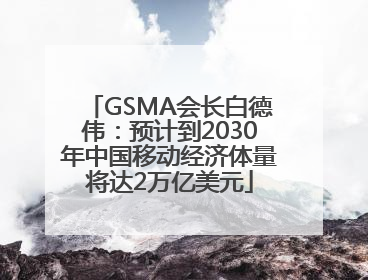 GSMA会长白德伟：预计到2030年中国移动经济体量将达2万亿美元